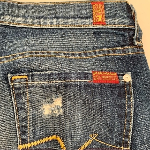 7 For All Mankind Jeans Size 26 Josefina Skinny Boyfriend Distressed Women - Picture 9 of 12